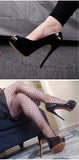 Onlymaker Women's Peep Toe Pumps Platform Fashion Spike Pumps Extremely High Heel Party Wedding Slip On Shoes Big Size