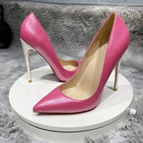 pointed toe 12cm 10cm 8cm high thin heel shoe wedding party office elegant slip on plus size sexy women pumps QP129