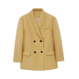 2021 spring womens blazer suit double breasted jacket coat solid color office ladies formal