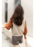 2021 Autumn Retro Sweater V-Neck Single-breasted Knitted Vests Women Casual Loose Sleeveless Tops Y2k Clothes