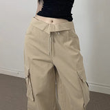 Fold Over Ruched Black Cargo PantsOutfit