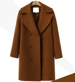 Women's Large Woolen Double-breasted Mid-length