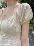 Solid Color Lace Trim Square-Neck TeeOutfit