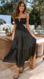Women's Clothing 2025 New V-Neck Sleeveless Solid Color Splicing Large Swing Long
