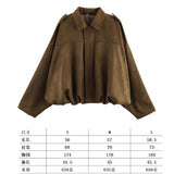 Spring Pilot Jacket Bat Sleeve Zipper Loose Tuffen Jacket Women's Casual