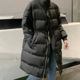 New Winter Women 90% White Duck Down Long Parkas Stand Collar Thick Warm Down Coat Loose Zipper Ladies Snow