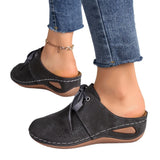 Summer Bag Head Half Slippers With Slope And Women's Cool Drag Large-Size Hollow