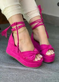 Summer Fish Platform Wedge Shoes Women Comfort Casual Ankle Strap Sandals Ladies Plus Size 43 Height Increase High