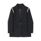 Rhinestone Black Casual Diamond Blazer Fall 2021 Womens Fashion White Khaki Grey Jacket Ladies Coats Suit