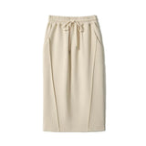 Summer New Fashion Sports Casual Lazy Set Soft Short-Sleeved Top + Open Skirt