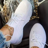 Shoes 2022 Fashion Breathable Lace Up Platform Women vulcanize Shoes Summer Flat Mesh Sports Shoes Woman Running
