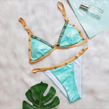 Zingj New Quilter Nail Bead Bikini Sexy Adjustable Shoulder Strap Split Women's Swimsuit Factory
