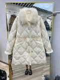 Fox Winter Women Winter New Down Coats Female Loose White Duck Down Jackets Ladies Thick Warm Long Overcoats