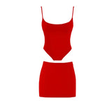 Women Corset Bandage 2 Two Pieces Sets 2022 New Summer Sexy Sleeveless Crop Top & Mini Skirt Bodycon Elegant Club Party