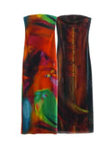 New Women's Printed Net A Word Shoulder-To-Shoulder-Back Dress