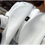 Large Collar Wool Crop Coat-Outfit