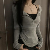 Transparent Slim Cami Top &amp; Long Sleeve Shirt