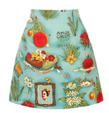 Harajuku A Line Skirt Beach Women Summer Runway Floral Printed Western Girl Y2K Punk Ladies 50s Party Mini