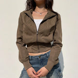 Waist Zipper Jacket Jacket Woman 2025 Autumn Fashion Casual New Top