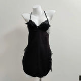 Pure Lusty Dew Back Pajamas Thin Bud Silk Silk Silk Slings Aja Skirt Short