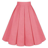 Green Pleated Short Skirts High Waist Cotton Hepburn Style Casual Summer Beach Boho Skater Retro Vintage Party