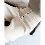 S-3Xl Elegant Woolen Wide Leg Pants Women Korean High Waist Baggy Trousers Office Lady Black Casual Pants Autumn