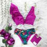 New High Waist Bikini Swimwear Women Swimsuit Ruffle Bikinis Set Swimming Suit Bathing Suit Summer Biquini