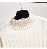 Puff Sleeve Women Fashion Autumn Winter Slim Sweet Sweaters Tops+Woollen Cloth Plaid High Waist Pockets Mini Skirts