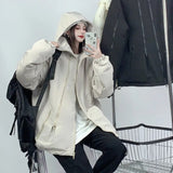 2023 Autumn Winter Hooded Casual Jackets For Women Outdoor Black Windbreak Bomber Women's Jacket