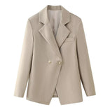 Women's Clothing Explosion Clip High Waist Repair Solid Color Button Suit Jacket
