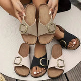 Summer Net Red New Fashion Wear Anti-Slip Cork Toeside Beach Women's Shoes Large