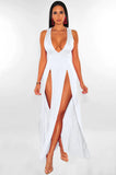 Summer Long Deep V Split Multi-color
