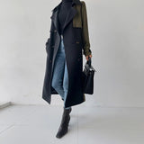 American Top Quality Autumn spring Trench Coat women Long Coat Simple Chic Classic Female Windbreaker