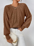 2025 New Solid Color Collar Long-Sleeved Jersey Elegant Loose Sweater