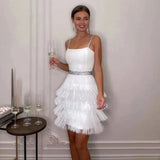 Strap Elegant Bandages Dress Women Sexy Tassel Sleeveless Clothing Summer 2022 Club Party Celebrity