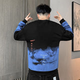 New Men's Casual Pullover Korean Style Handsome Personality Street Fashion Printed Sweatshirt