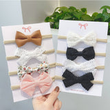 Cotton Linen Leopard Printed Bow Baby Headband For Girls Newborn Headbands Lace Hair Bands Turban Kids Hair