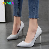 heels female 2021 autumn new sexy sequined rhinestone gold silver wedding shoes stiletto pointed