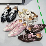 Casual Sneakers 2025 New Asymmetrical Tongue Boxing Shoes Female Height Display Legs Fine Training