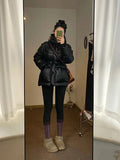 New Korean Black Gold 90% White Duck Down Jacket Women Winter Warm Thicken Hooded Coats Loose Casual Female Down