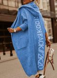 2025 Long Cardigan Hoodie Knitted Sweater Jacket Long