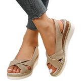 2025 New Sandals Large-Size Cross-Slope Sandals Women's
