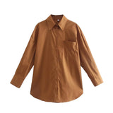 Street Fashion 14 Color Urban Women With Pocket Shirt Casual Autumn