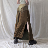Is A Vintage Style Irregular Paste Splicing Long Fishtail Skirt Temperament Babes Niche Design Open