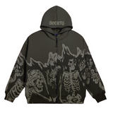Print Hoodie Women Harajuku Vintage High Street Goth Sweatshirt Ladies Loose Zip Jacket Women's Tops Hoodies