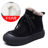Layer Of Cowfleece Martin Boots Women Winter New Thick-Bottom Leisure Short Boots Warm Plus Cotton
