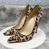leopard pointed toe woman shoes 12cm stiletto high heel big size cozy shallow dating classic pumps BM031
