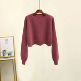 Winter Warm Clothes Three Piece Set Women Outfits Office Ladies Elegant Woolen Coats+knitted Sweater+wool Harem Pants