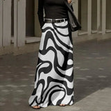 Women Elegant Color Blocking Straight Skirt 2023 Spring Streetwear Fashion Office Long Skirt Retro Boho Pocket Club Skirts