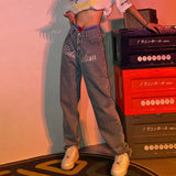 Women's Jeans Y2K Streetwear Denim Pants High Waist Retro Vintage Straight Jeans Trousers Mom Boyfriends